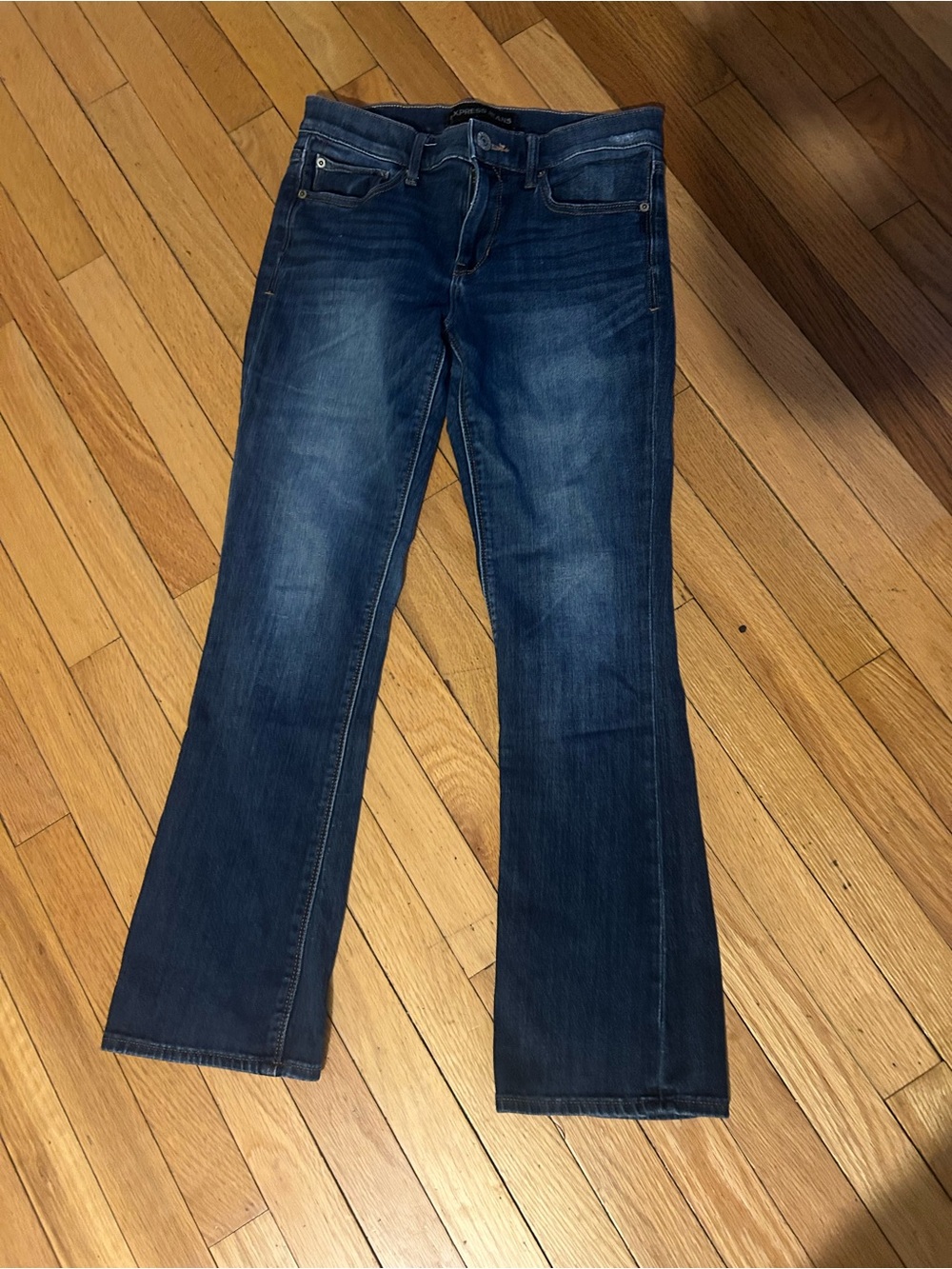 Express Women's Dark Blue Flare Jeans